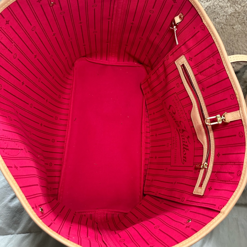 Louis Vuitton Brown and Pink Neverfull Tote - Picture 2 of 3